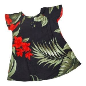 Set Batik Hitam Bunga Merah