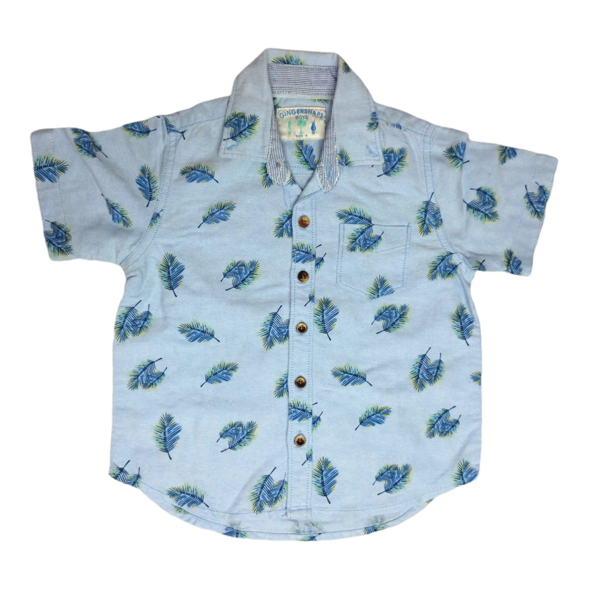 Kemeja Lengan Pendek Daun Palem - Gambar 2